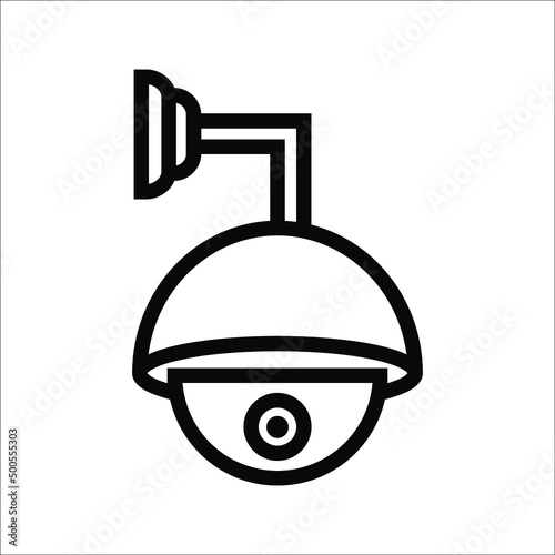 Surveillance dome camera line icon, outline vector sign, linear style pictogram isolated on white. Symbol, logo illustration. Editable stroke. Pixel perfect.