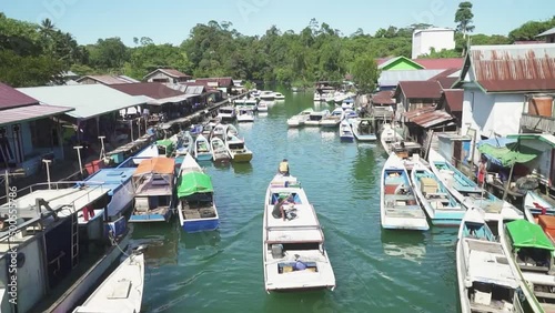 Talisayan Fishing Village, A Place That Is Always Busy With Boats Passing By, Fish Markets & Tourist Arrivals in Berau, East Borneo, Indonesia photo