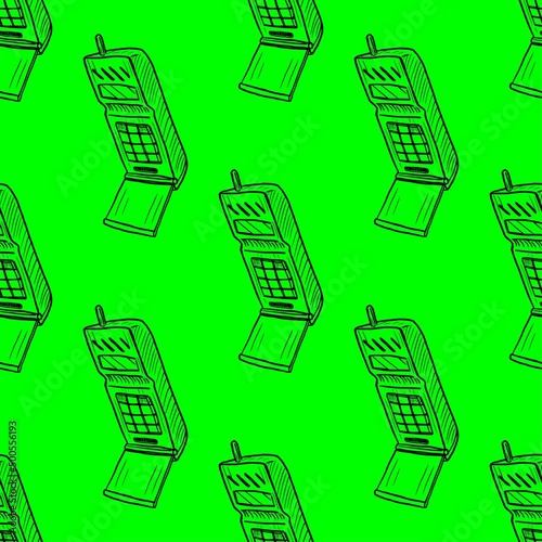 Old cellphone vector seamless pattern
