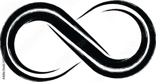 Hipster Sign. Grunge Infinity Symbol. Distressed Paint Brush, vector design.