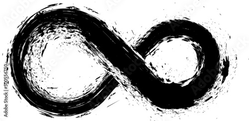 Hipster Sign. Grunge Infinity Symbol. Distressed Paint Brush, vector design.