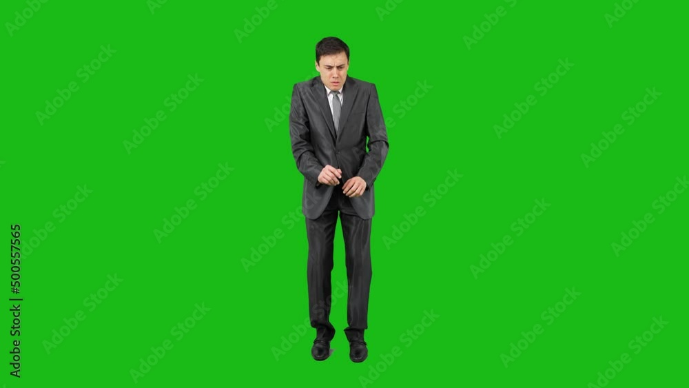 Afraid man in light studio. Chroma key Afraid man in light studio. Chroma key