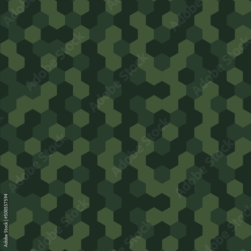 Seamless green hexagon pattern - vector