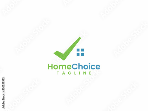 Free Download Home choice logo template, Check Mark and house concept - GFXLoad