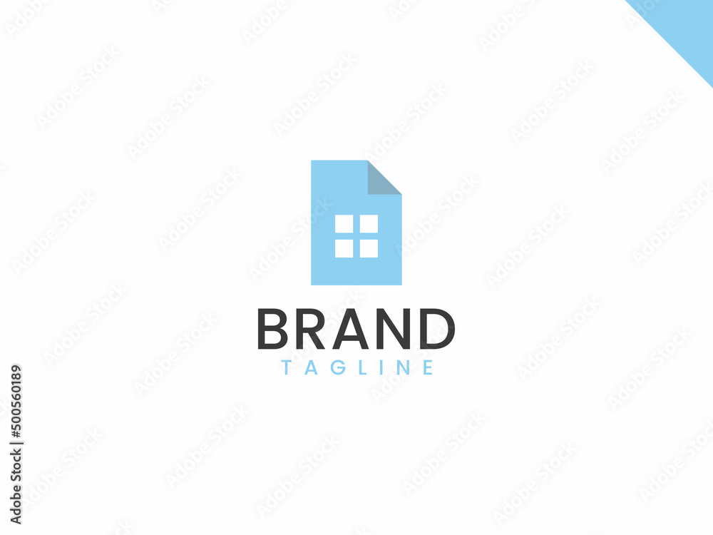 Real estate document logo template, Document and home concept Real estate document logo template, Document and home concept