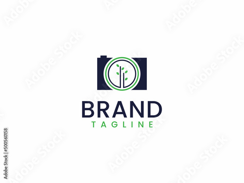 Nature photography logo template, Camera and tree concept
