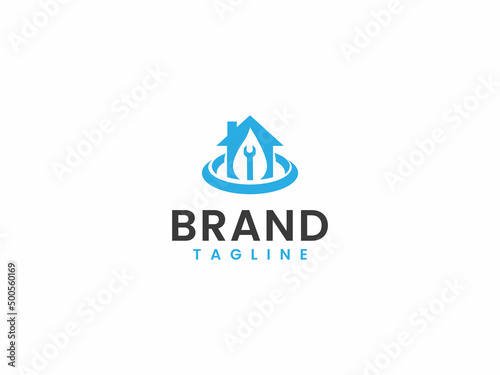 Plumbing service logo template, Home and repair concept