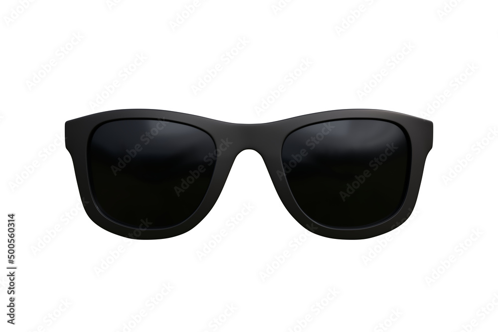 Black Eyeglasses іsolated on a white background. 3D rendering 3D illustration