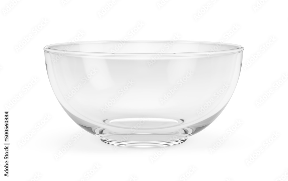 Empty glass bowl isolated on white - 3d rendering Empty glass bowl isolated on white - 3d rendering