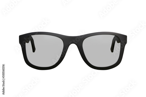 Black Eyeglasses іsolated on a white background. 3D rendering 3D illustration
