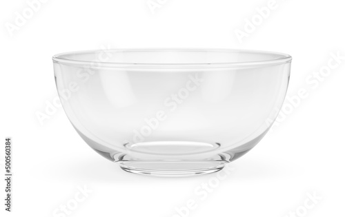 Empty glass bowl isolated on white - 3d rendering