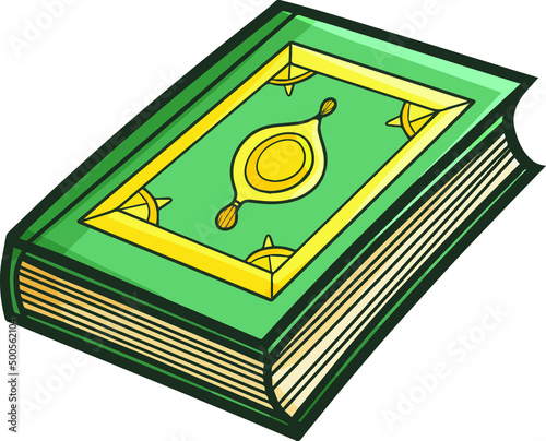 Muslim Holy Quran cartoon illustration