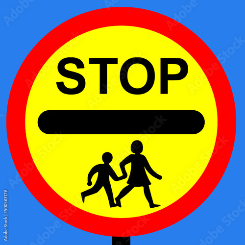 School crossing patrol order sign on this road 