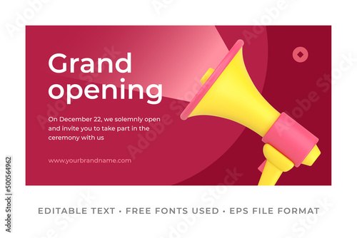 Grand opening promo banner template