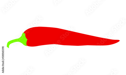 chili pepper isolated on a white background. One chili hot pepper. Fresh pepper 