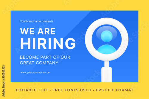 We are hiring hr recruitment banner template