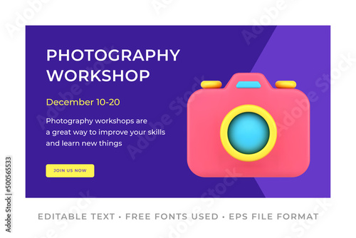 Photography workshop banner template