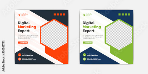 Business social media post and corporate online marketing social media banner design template