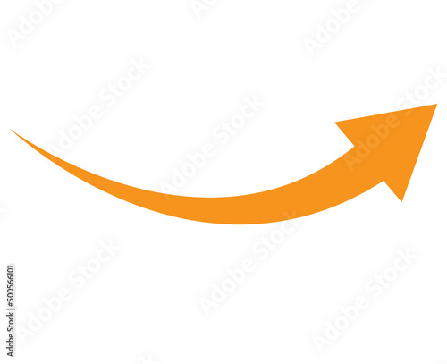 orange arrow icon on white background. flat style. arrow icon for your web site design, logo, app, UI. arrow indicated the direction symbol. curved arrow sign.