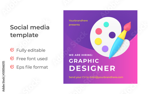 We are hiring social media post template
