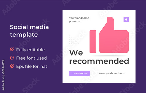 We recommended social media post template
