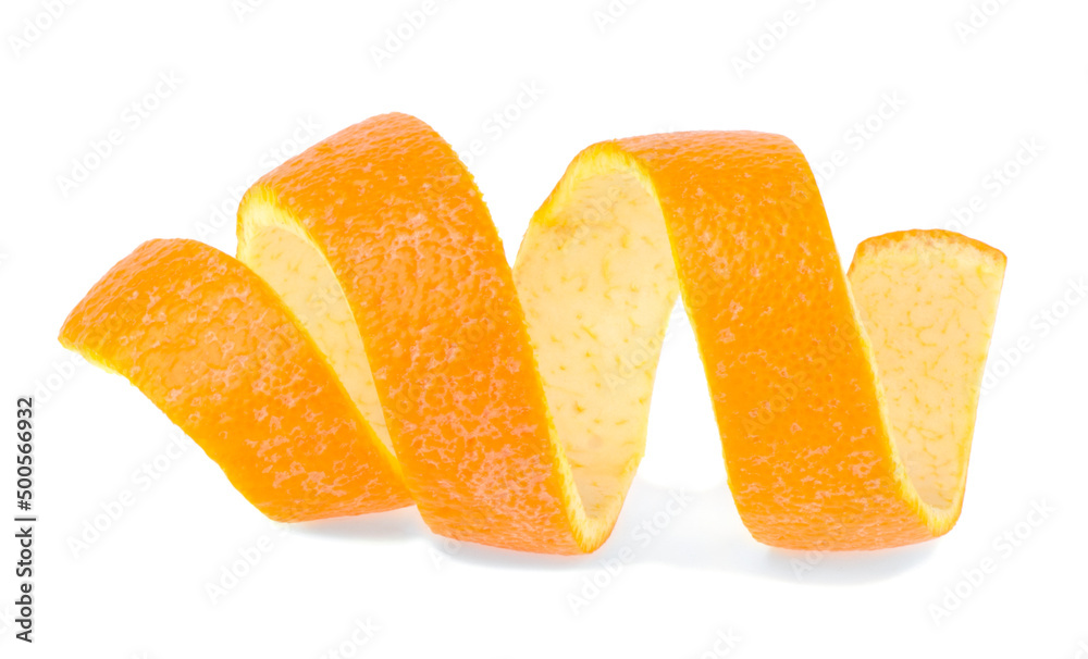 orange skin spiral isolated on white background orange skin spiral isolated on white background