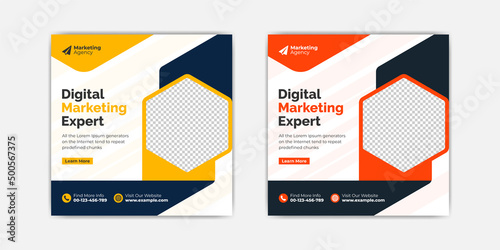 Digital marketing agency corporate banner for social media post template