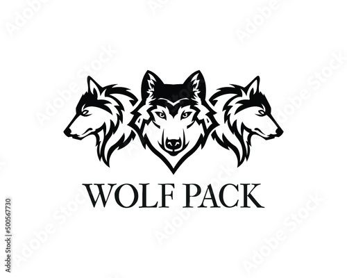 Wallpaper Mural wolf pack logo design vector