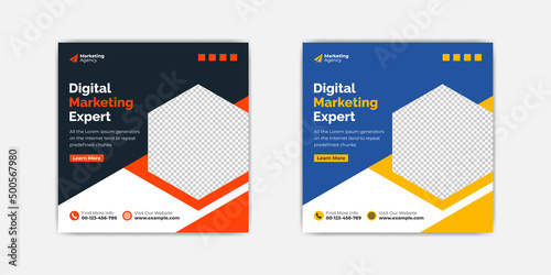 Digital marketing corporate business social media post template online promo banner design