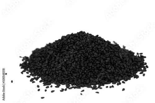 whole black seeds of Nigella damascena - fennel flower, kalonji, black caraway 