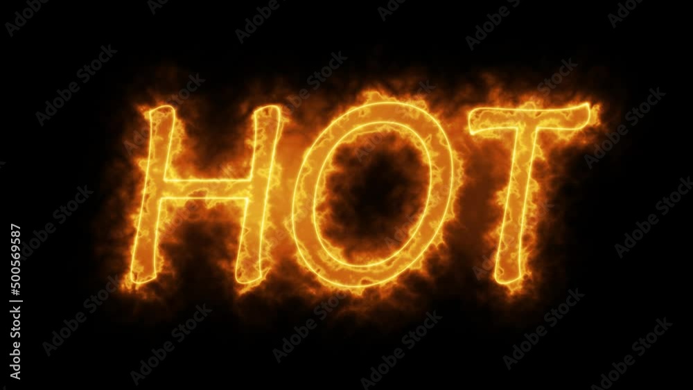 Fire banner Hot on black background, alpha channel Fire banner Hot on black background, alpha channel