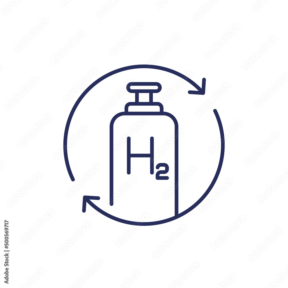 hydrogen gas tank refill line icon hydrogen gas tank refill line icon