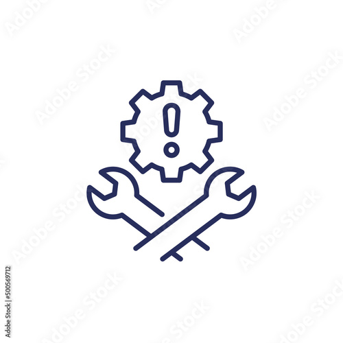 fixing errors, technical problems line icon