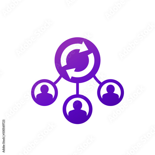 lead generation icon with arrows and people