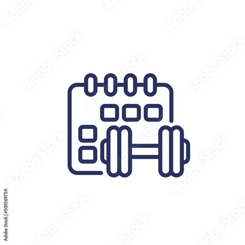 training schedule icon, line vector