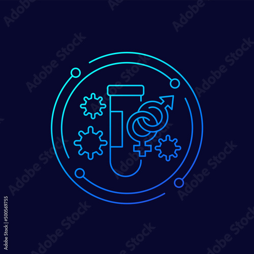 STD testing icon, linear design