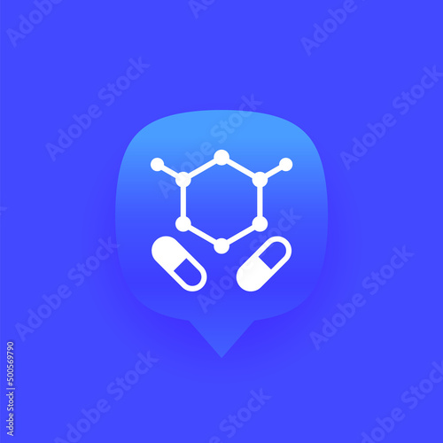 bcaa, amino acids icon, vector