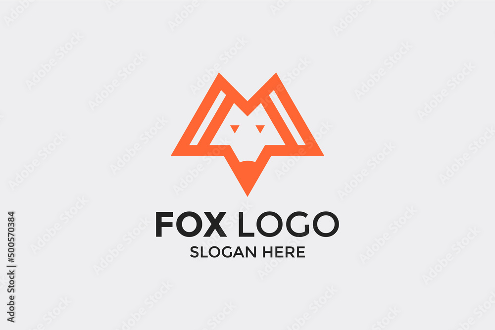 minimalist fox logo design and branding card template minimalist fox logo design and branding card template