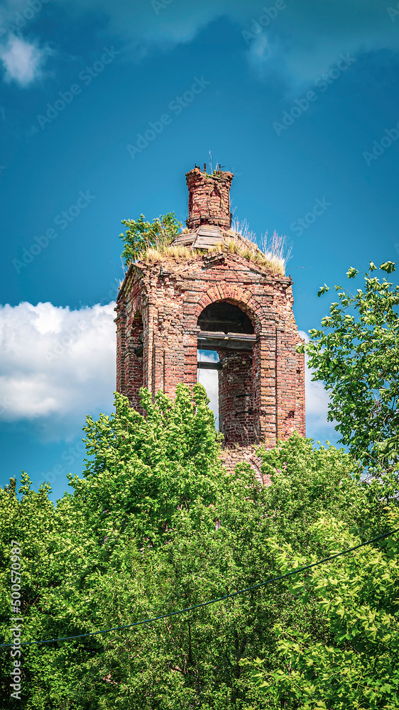 Fototapeta premium an old abandoned bell tower