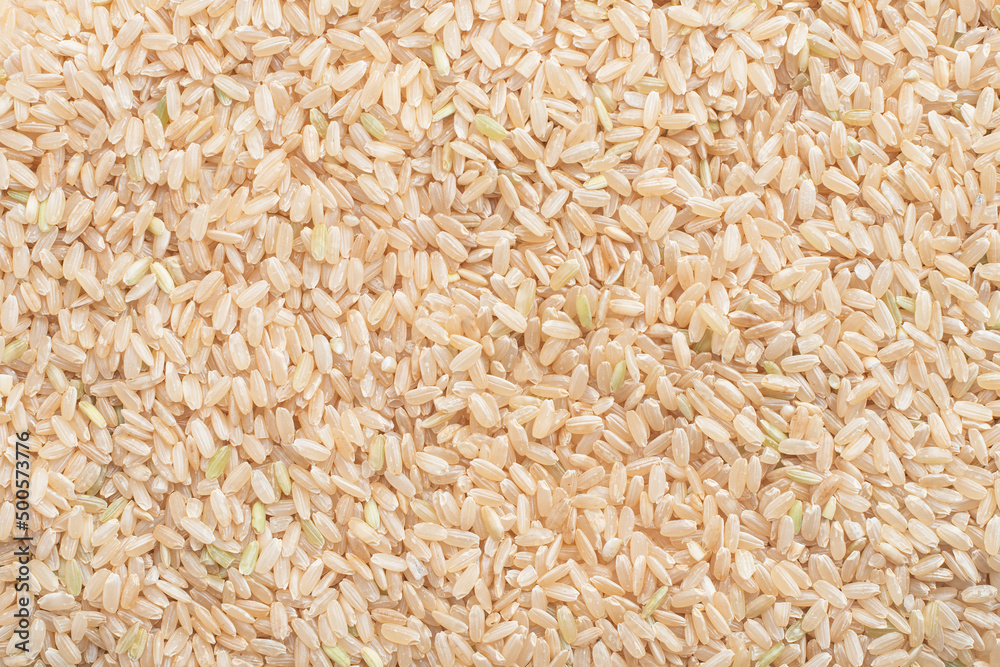 brown rice texture on white background