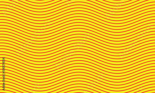 slim red line with yellow background, wave background