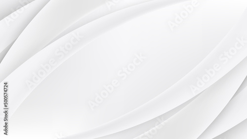 Banner web template abstract white curved overlapping layer design on clean background
