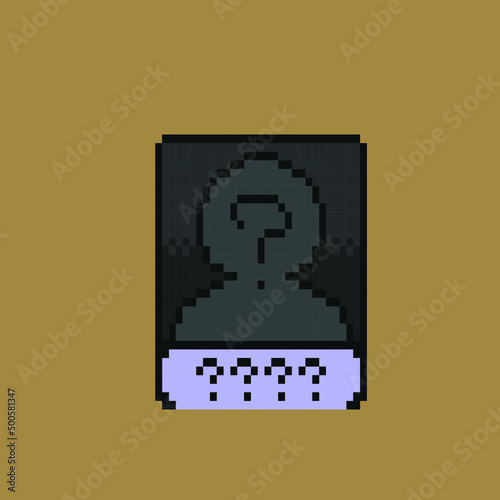 guess who card in pixel art style