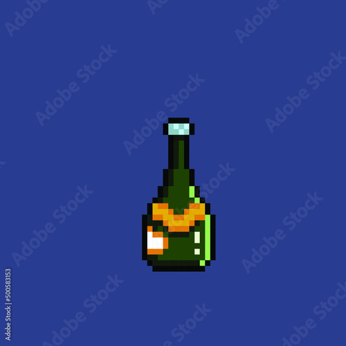 drinks glass bottle in pixel art style