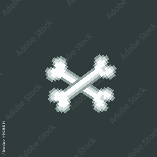 crossed bone in pixel art style
