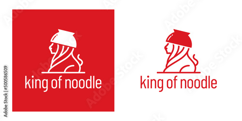 king of noodle illustration, suitable for noodle brand 