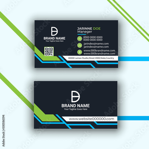 Creative and clean corporate business card template. Vector illustration.modern business card design . double sided business card design template . Black business card inspiration	