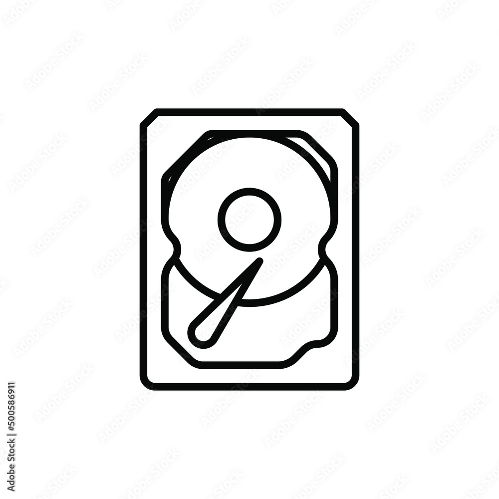 Hard disk isolated icon design template