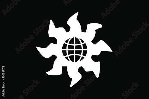 Fire Globe vector illustration design earth black and white