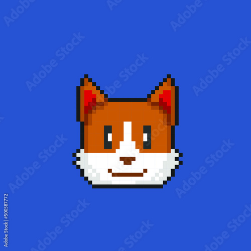 corgi dog in pixel art style © Pixeleart